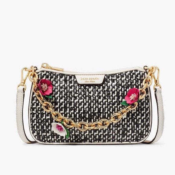 kate spade NWT $278 MSRP Jolie Raffia Tweed Small Convertible Crossbody - Picture 1 of 12
